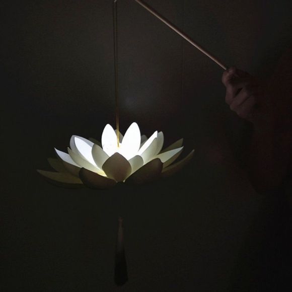 Premium Portable Lotus Lantern | LED Festival Lamp - Picture 4 of 9